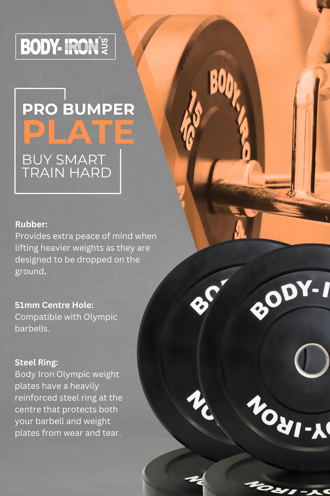 120kg Olympic Barbell & Bumper Plate Set - Image 3