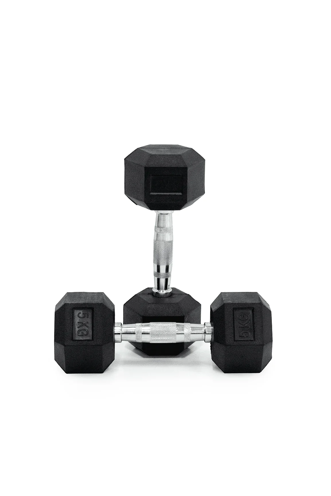 5kg BodyIron® Commercial Rubber Hex Dumbbell Pair
