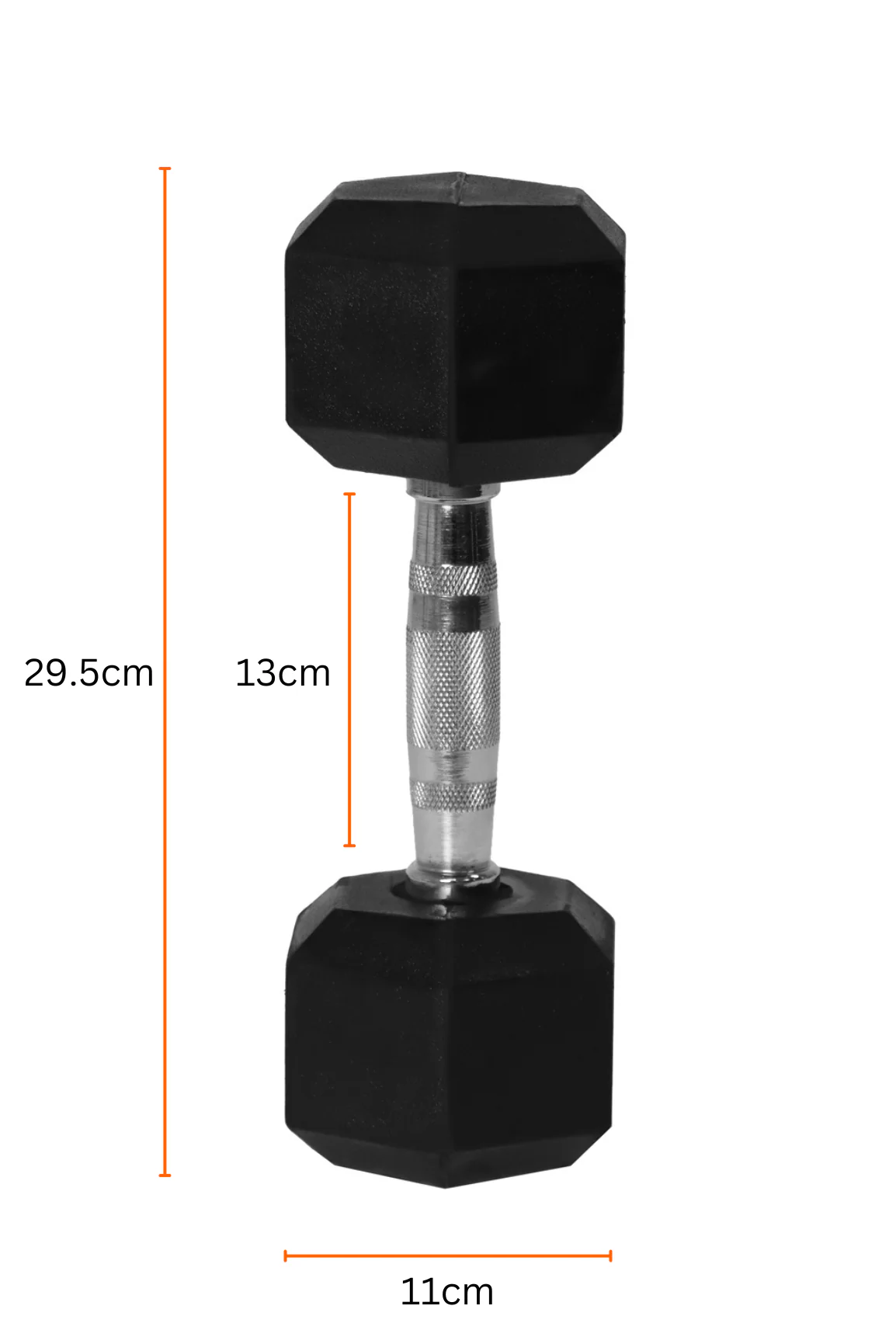 8kg BodyIron® Commercial Rubber Hex Dumbbell Pair - Image 5