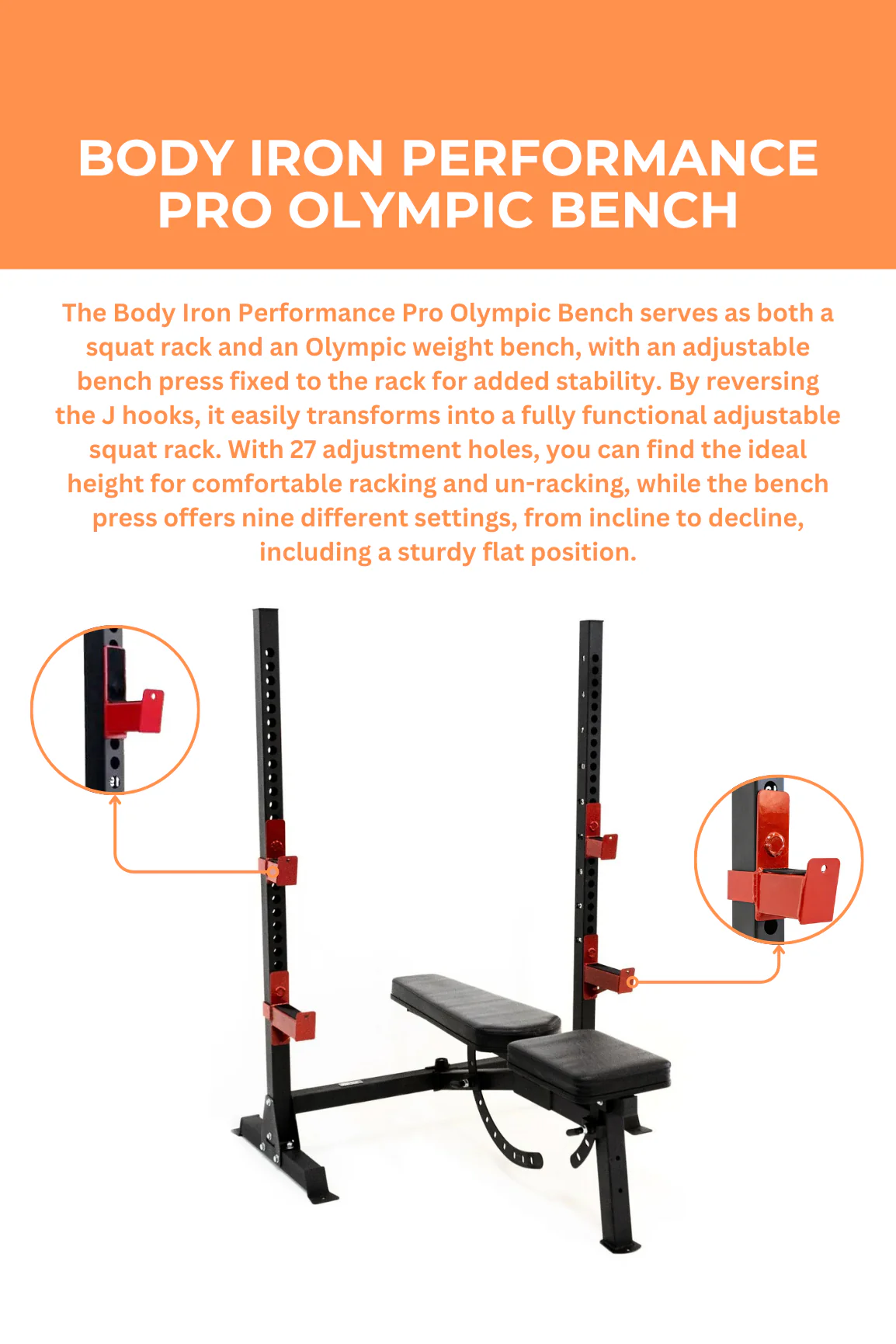 BodyIron® Performance Pro Olympic Bench - Image 2