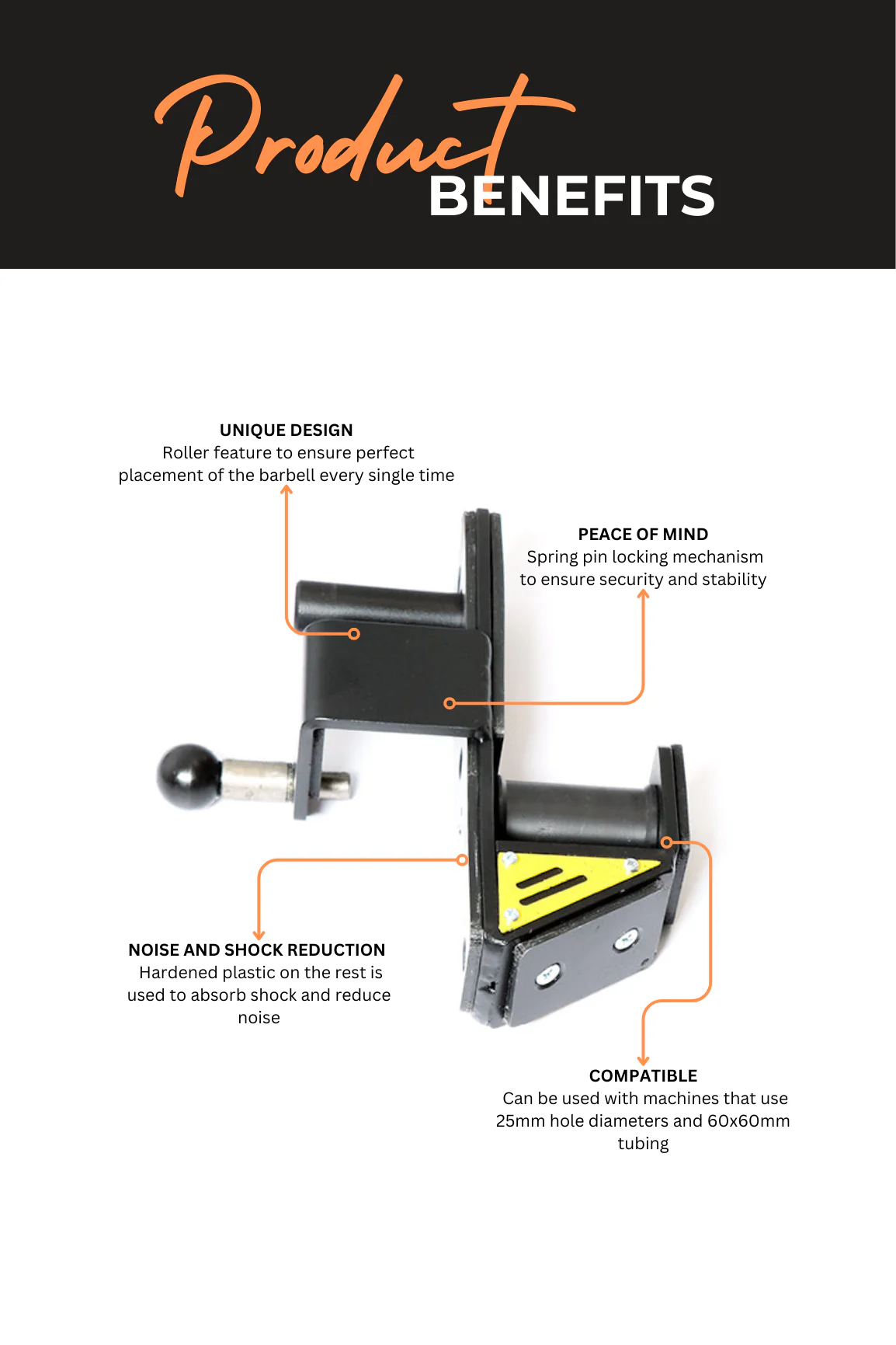 BodyIron® Roller J Hooks 60x60mm - Image 3