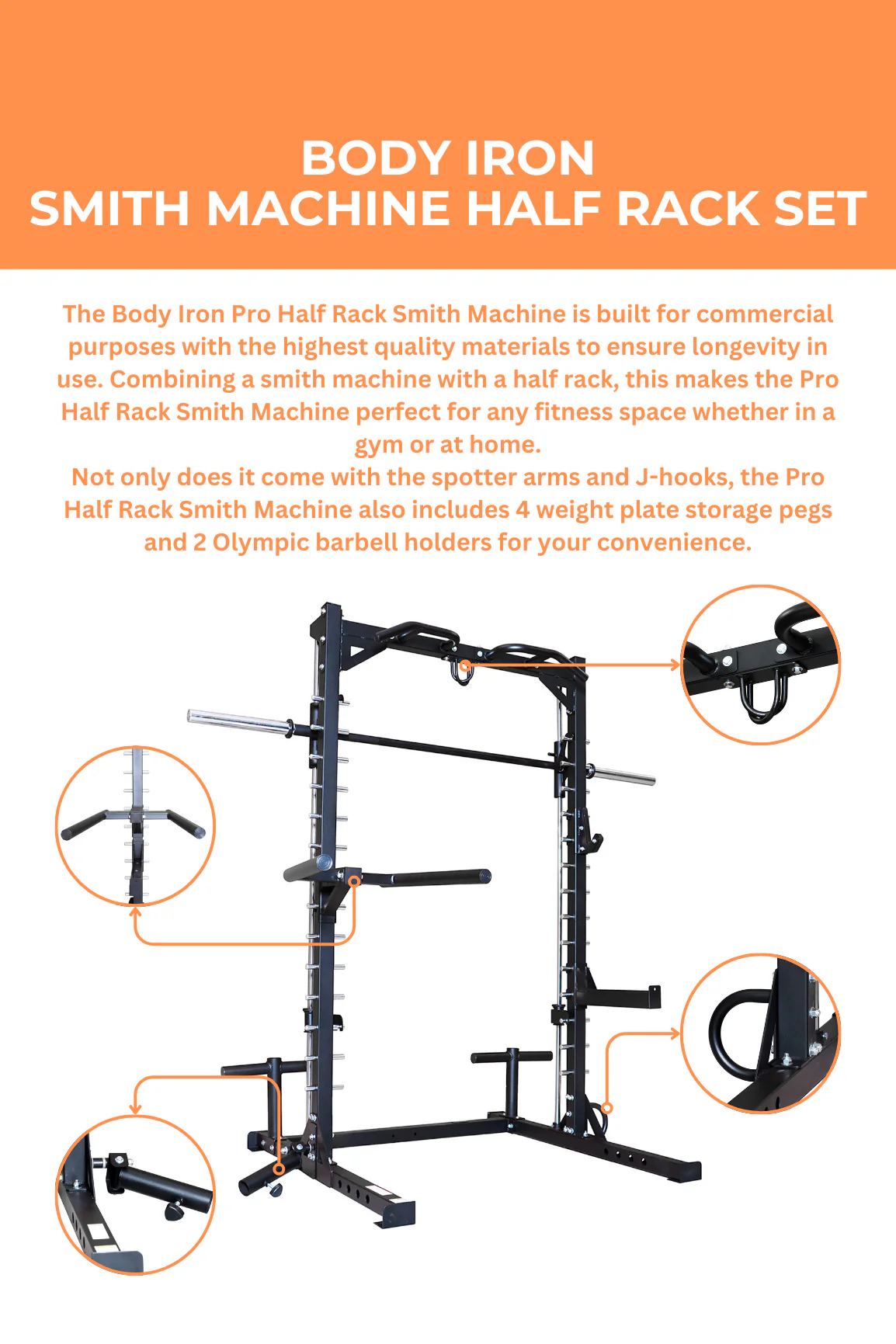 BodyIron® Smith Machine Half Rack Set - Image 3