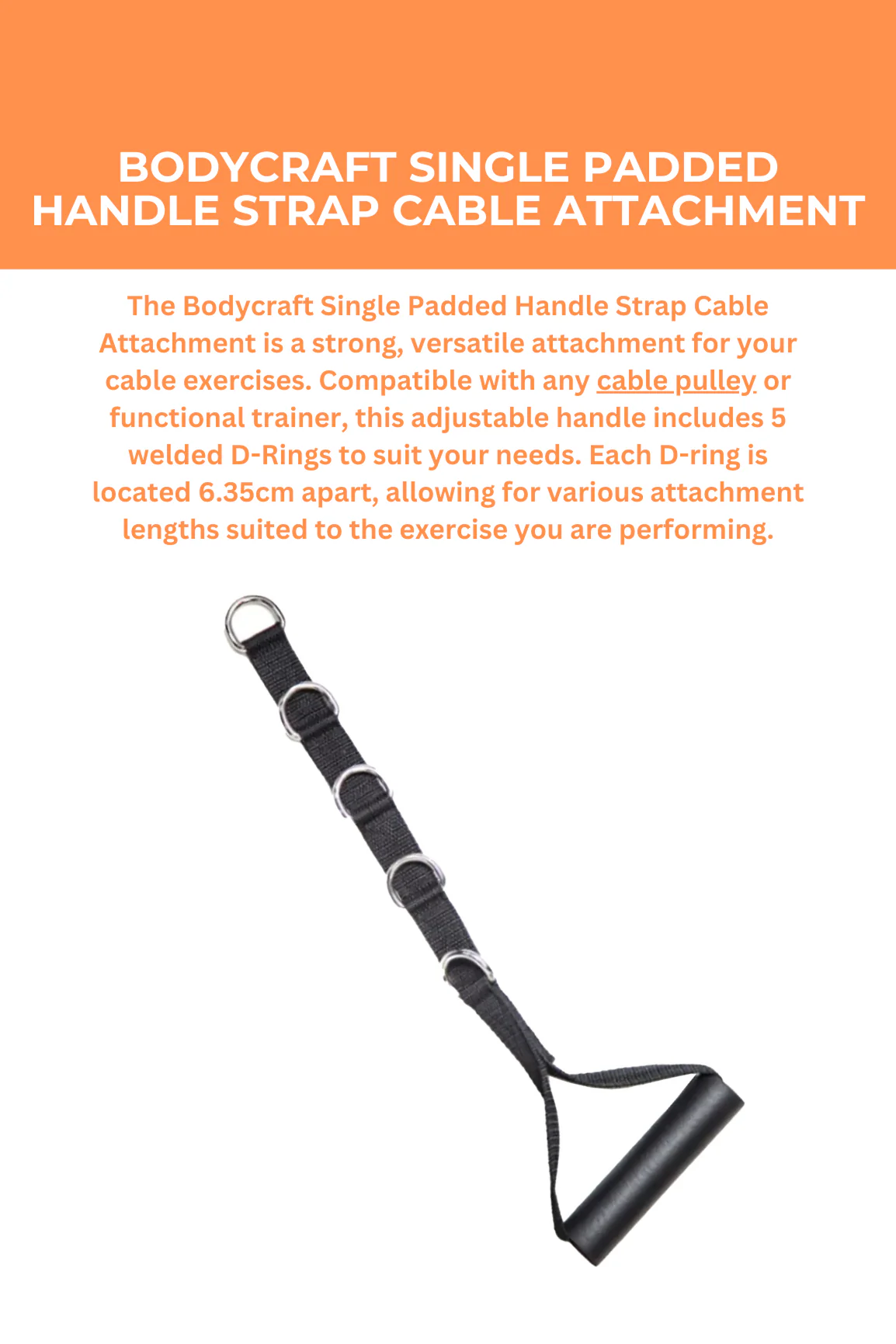 Bodycraft Single Padded Handle Strap Cable Attachment - Image 2