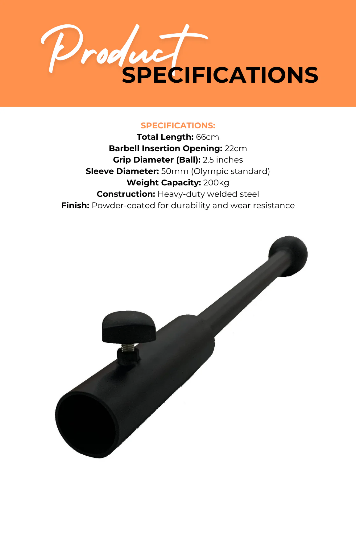 BodyIron® Ball Club Grip Olympic Bar Attachment - Image 4